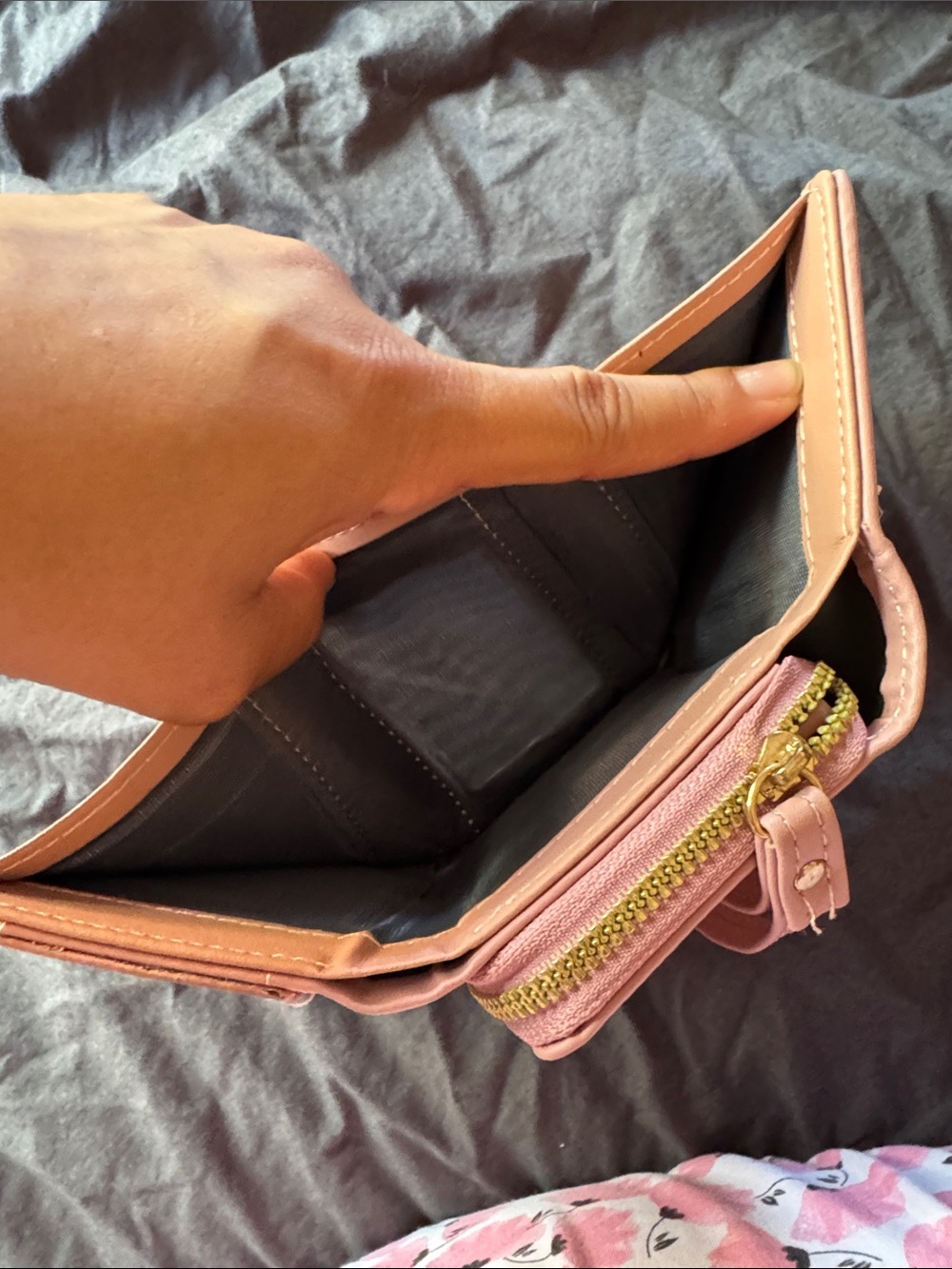 Compact Pink Women’s Wallet with Wrist Strap - - Picture 8 of 9